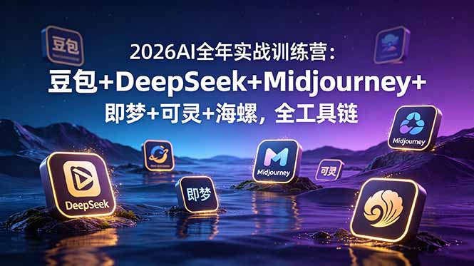 2026AI全年实战训练营：豆包+DeepSeek+Midjourney+即梦+可灵+海螺，全工具链-优优云网创