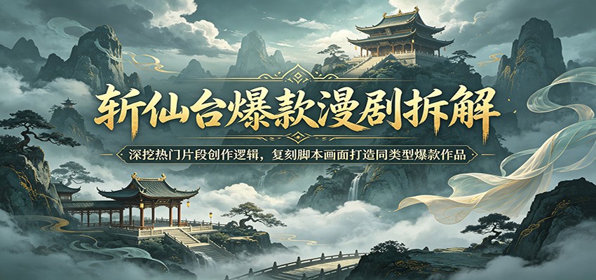 斩仙台爆款漫剧拆解：深挖热门片段创作逻辑，复刻脚本画面打造同类型爆款作品-优优云网创