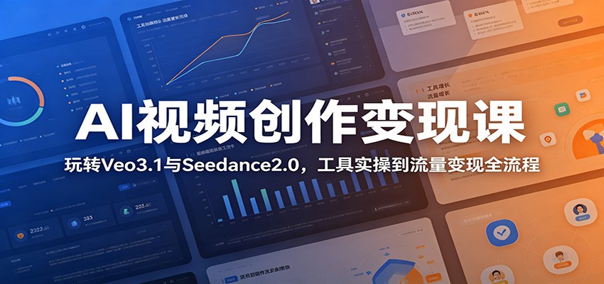 AI视频创作变现课：玩转Veo3.1与Seedance2.0，工具实操到流量变现全流程-优优云网创