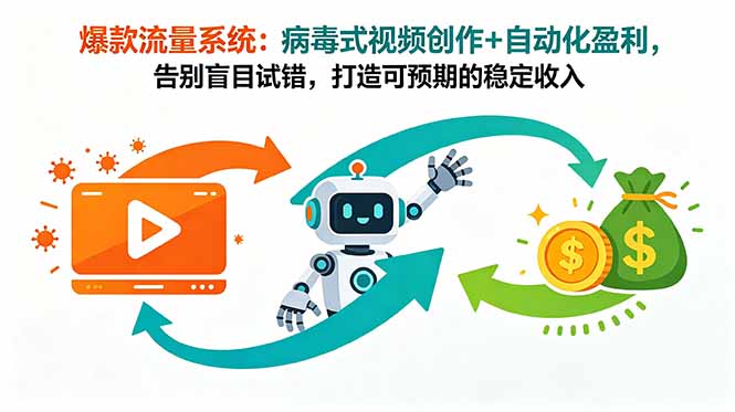 爆款流量系统:病毒式视频创作+自动化盈利,告别盲目试错,打造可预期的稳定收入-优优云网创