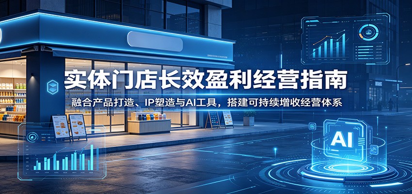 实体门店长效盈利经营指南：融合产品打造、IP塑造与AI工具，搭建可持续增收经营体系-优优云网创