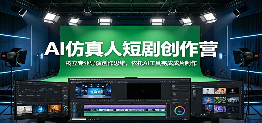 AI仿真人短剧创作营：树立专业导演创作思维，依托AI工具完成成片制作-优优云网创