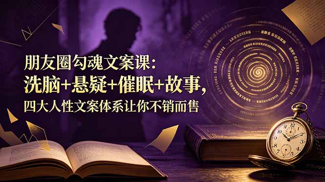 朋友圈勾魂文案课：洗脑+悬疑+催眠+故事，四大人性文案体系让你不销而售-优优云网创