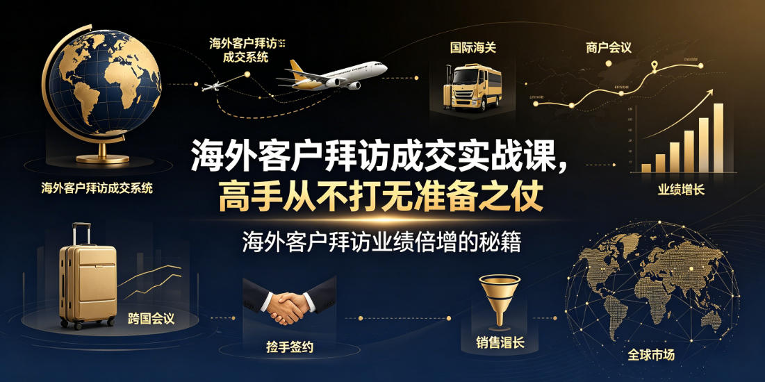 海外客户拜访成交实战课,高手从不打无准备之仗,海外客户拜访业绩倍增的秘籍-优优云网创