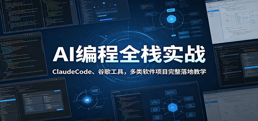 AI编程全栈实战：ClaudeCode、谷歌工具，多类软件项目完整落地教学-优优云网创