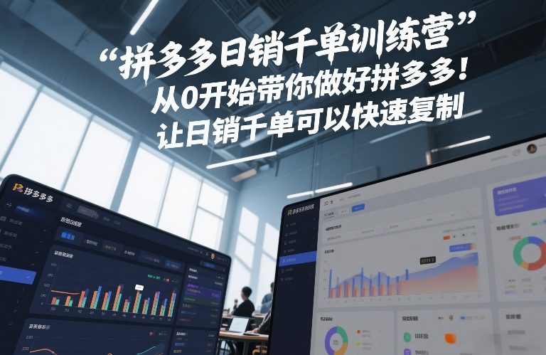 拼多多日销千单训练营，从0开始带你做好拼多多，让日销千单可以快速复制(更新26年6月)-优优云网创