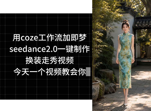 用coze工作流加即梦seedance2.0一键制作换装走秀视频，今天一个视频教会你-优优云网创