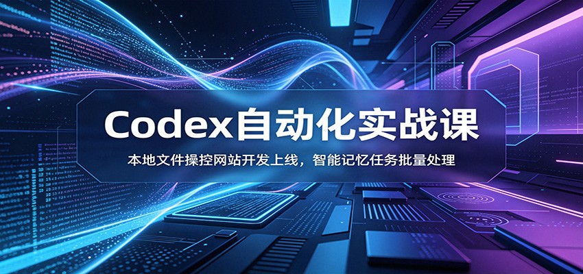 Codex自动化实战课：本地文件操控网站开发上线，智能记忆任务批量处理-优优云网创