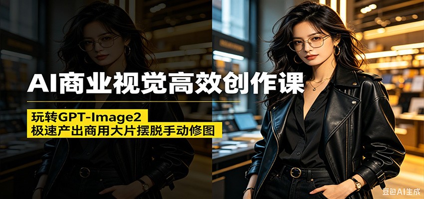AI商业视觉高效创作课：玩转GPT-Image2，极速产出商用大片摆脱手动修图(更新)-优优云网创