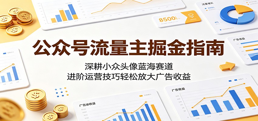 公众号流量主掘金指南:深耕小众头像蓝海赛道,进阶运营技巧轻松放大广告收益-优优云网创