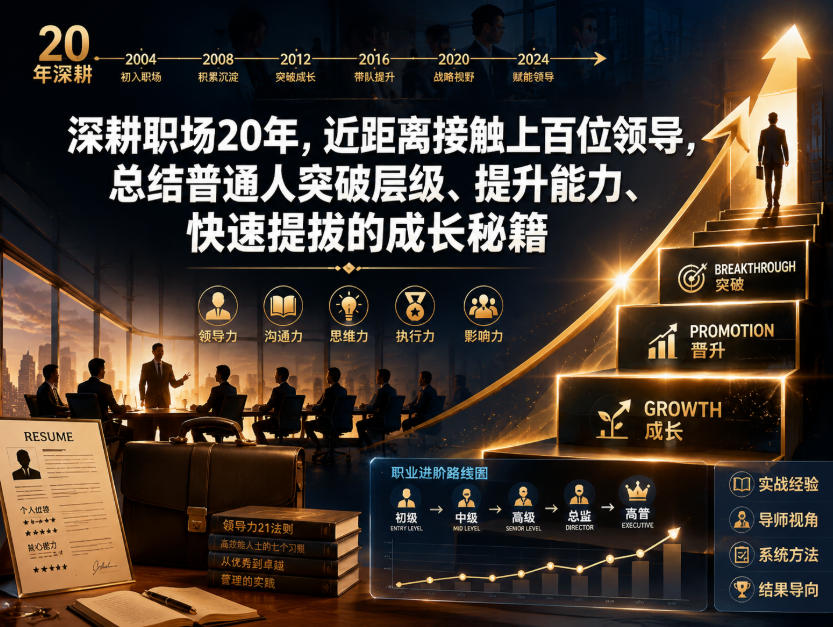 付费文章:深耕职场20年,近距离接触上百位领导,总结普通人突破层级、提升能力、快速提拔的成长秘籍(全网独家干货)-优优云网创