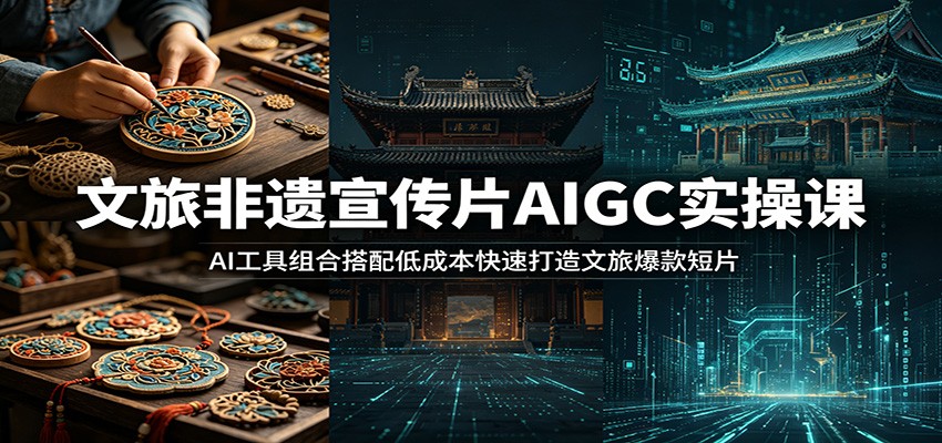 文旅非遗宣传片AIGC实操课：AI工具组合搭配低成本快速打造文旅爆款短片-优优云网创