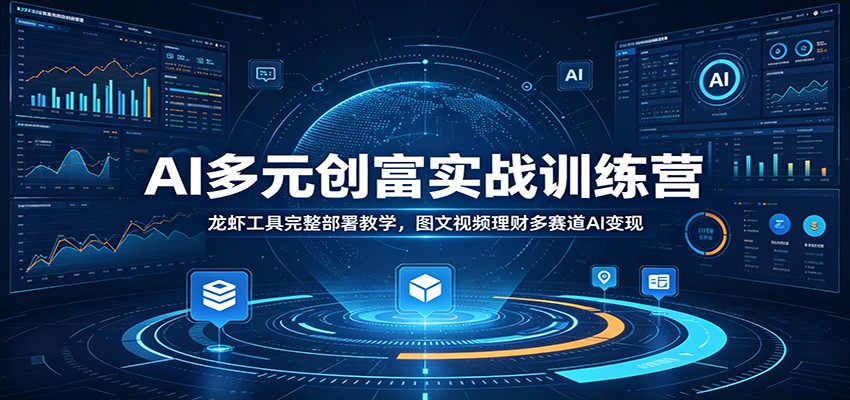 AI多元创富实战训练营：龙虾工具完整部署教学，图文视频理财多赛道AI变现-优优云网创