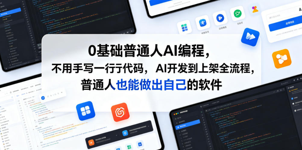 0基础普通人AI编程，不用手写一行代码，AI开发到上架全流程，普通人也能做出自己的软件-优优云网创
