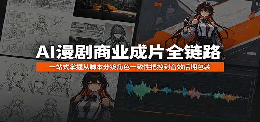 AI漫剧商业成片全链路：一站式掌握从脚本分镜角色一致性把控到音效后期包装-优优云网创