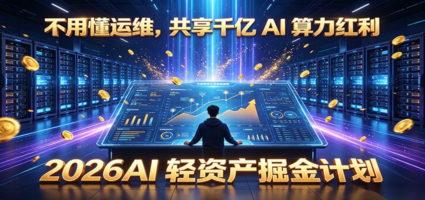 不用懂运维,共享千亿 AI 算力红利,2026AI 轻资产掘金计划-优优云网创