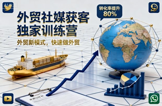 外贸社媒获客独家训练营,外贸新模式,快速做外贸(更新26年6月)-优优云网创