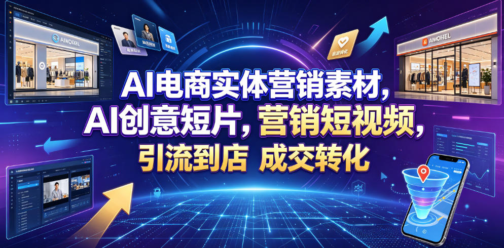 AI电商实体营销素材，AI创意短片，高效打造营销短视频，轻松引流到店，稳定提升门店客流与成交转化-优优云网创