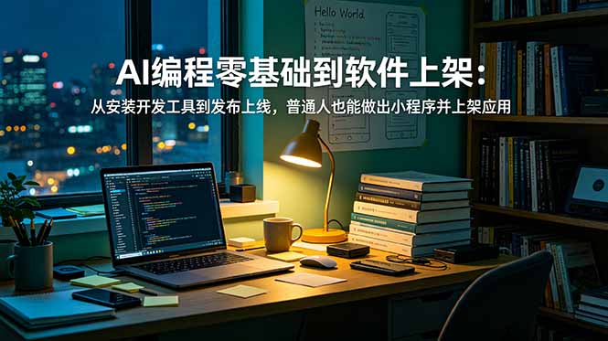 AI编程零基础到软件上架：从安装开发工具到发布上线，普通人也能做出小程序并上架应用商店-优优云网创