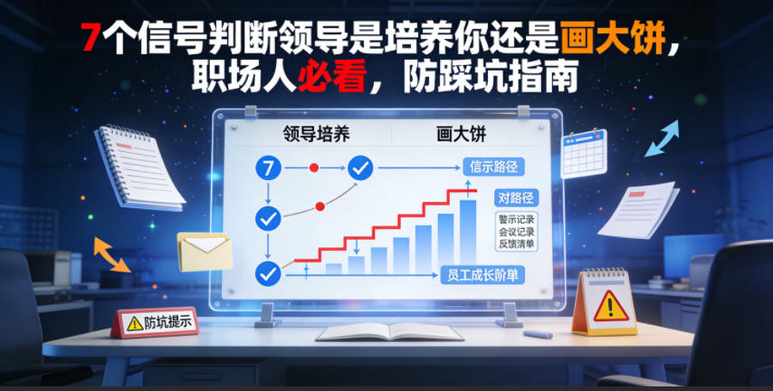 付费文章：7个信号判断领导是培养你还是画大饼，职场人必看，防踩坑指南-优优云网创