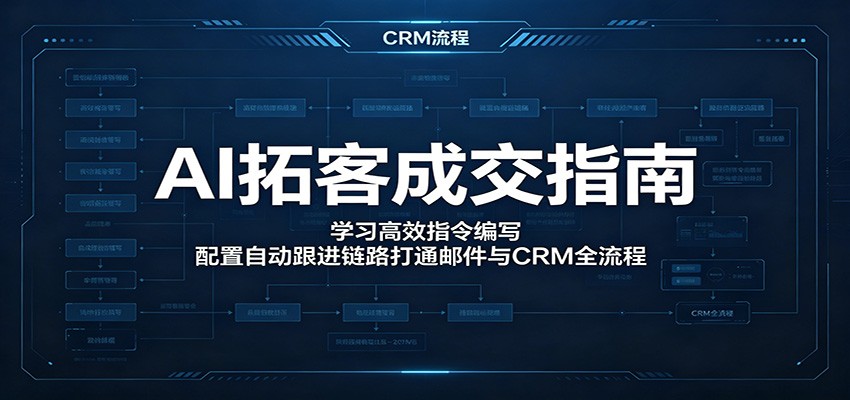 AI拓客成交指南：学习高效指令编写，配置自动跟进链路打通邮件与CRM全流程-优优云网创