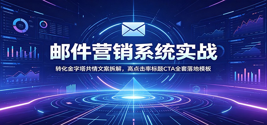 邮件营销系统实战：转化金字塔共情文案拆解，高点击率标题CTA全套落地模板-优优云网创