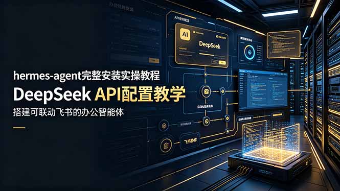 hermes-agent完整安装实操教程，DeepSeek API配置教学，搭建可联动飞书的办公智能体-优优云网创