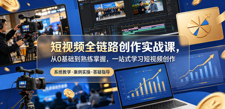 短视频全链路创作实战课,从0基础到熟练掌握,一站式学习短视频创作-优优云网创