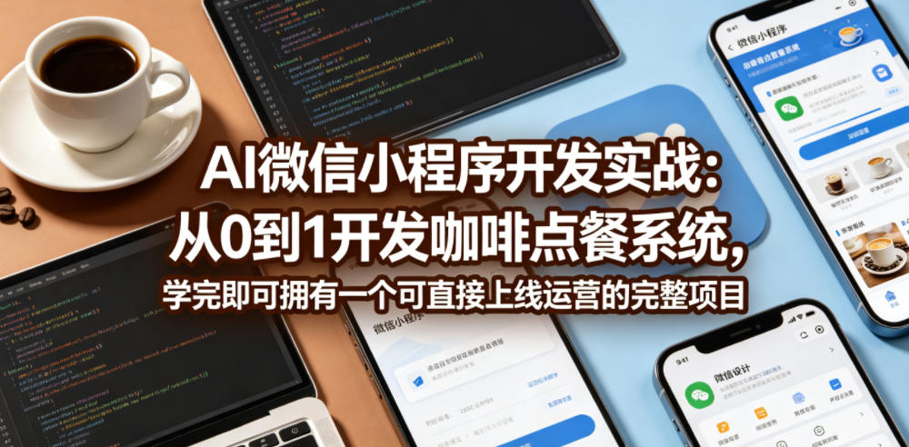 AI微信小程序开发实战:从0到1开发咖啡点餐系统,学完即可拥有一个可直接上线运营的完整项目-优优云网创