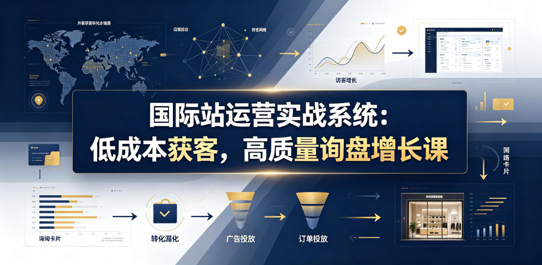 国际站运营实战系统：低成本获客，高质量询盘增长课(更新26年)-优优云网创