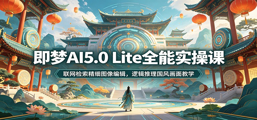 即梦AI5.0 Lite全能实操课:联网检索精细图像编辑,逻辑推理国风画面教学-优优云网创